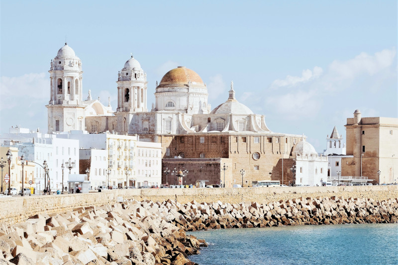 Views of Cadiz and its cathedral