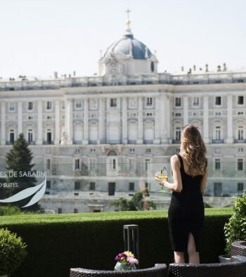Views of Royal palace from Apartosuites flats in Plaza de oriente in Madrid
