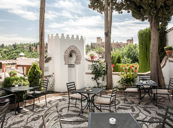 Views of La Alhambra from a restaurant in Granada