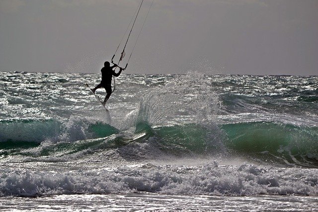 Kite surfer in Spain