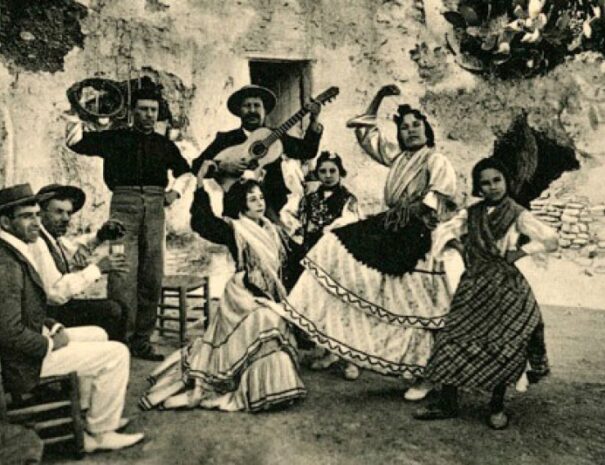 Traditional family in a flamenco performance