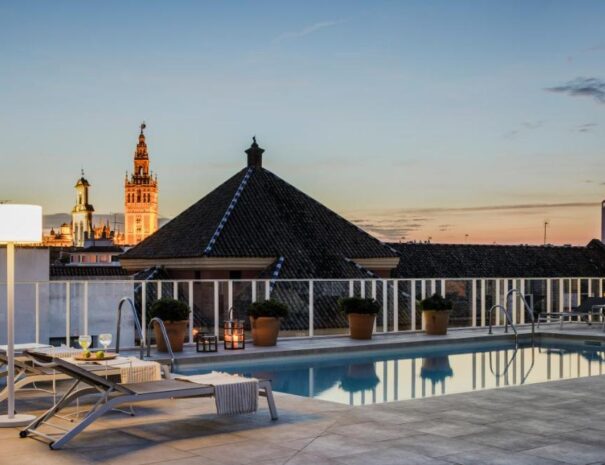 Pool at Fernando III hotel in Seville