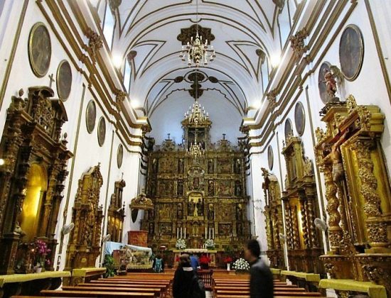 Interior at parish church el Sagrario in Malaga