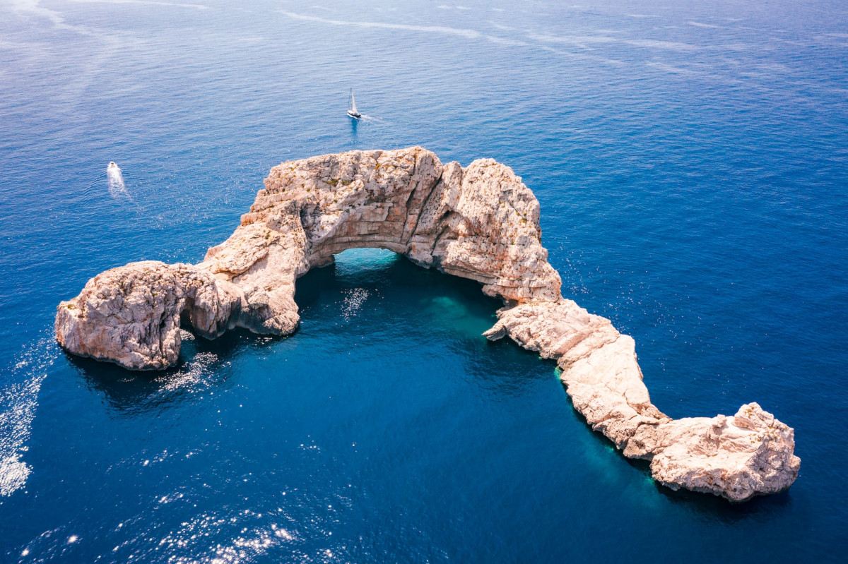 Little isle in the coast of Ibiza in Balearic islands in Spain