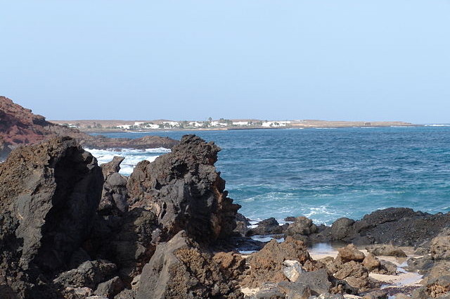 Cliffs and beach in La Graciosa island near Lanzarote